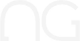 logotipo NG studio, representado pelas letras N e G estilizadas.